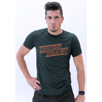 Men's T-Shirt Dark Green/Orange